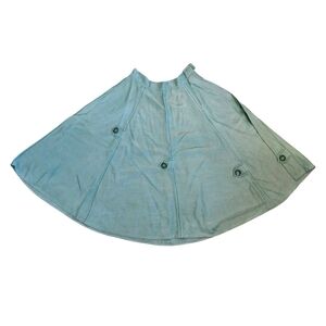 vintage circle skirt midi knee length high waisted size XS 24 80s teal Epaulette